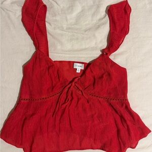 La Hearts Vibrant Red Crop Top